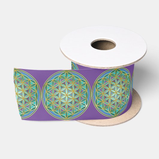FLOWER OF LIFE – 聖幾何学デザイン1 サテンリボン (リール)