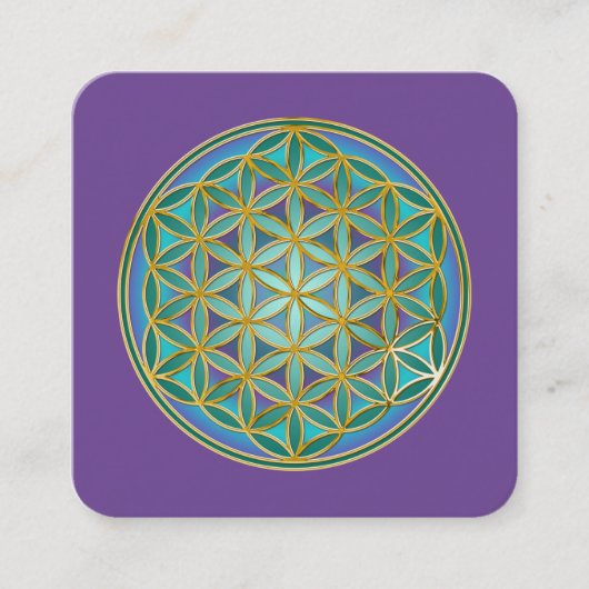 FLOWER OF LIFE – 聖幾何学デザイン1 スクエア名刺 (正面)