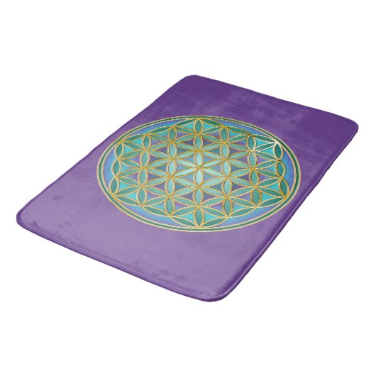FLOWER OF LIFE – 聖幾何学デザイン1 バスマット (アングル)