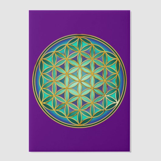 FLOWER OF LIFE – 聖幾何学デザイン1 ベラム紙招待状 (正面)