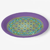 FLOWER OF LIFE – 聖幾何学デザイン1 ペーパープレート (アングル)