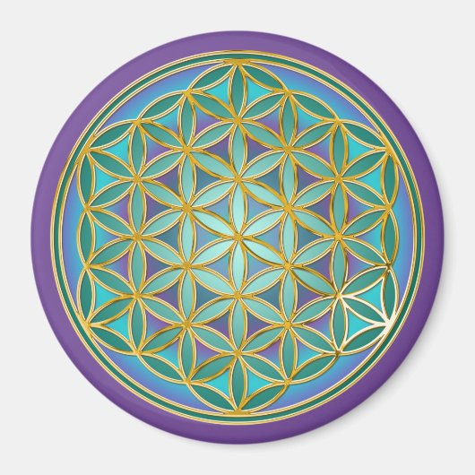 FLOWER OF LIFE – 聖幾何学デザイン1 マグネット (正面)