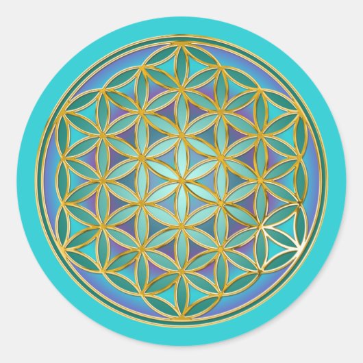 FLOWER OF LIFE – 聖幾何学デザイン1 ラウンドシール (正面)