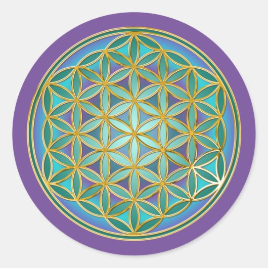 FLOWER OF LIFE – 聖幾何学デザイン1 ラウンドシール (正面)