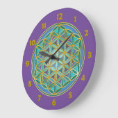 FLOWER OF LIFE – 聖幾何学デザイン1 ラージ壁時計 (傾斜)