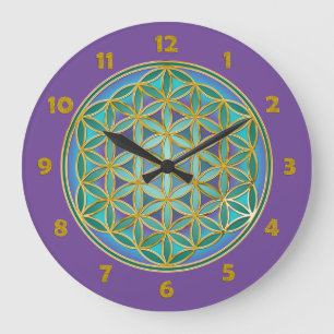 FLOWER OF LIFE – 聖幾何学デザイン1 ラージ壁時計