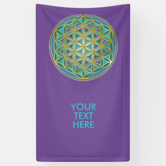 FLOWER OF LIFE – 聖幾何学デザイン1 横断幕 (縦)