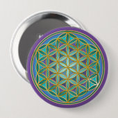 FLOWER OF LIFE – 聖幾何学デザイン1 缶バッジ (正面&裏面)