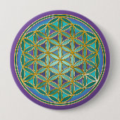 FLOWER OF LIFE – 聖幾何学デザイン1 缶バッジ (正面)