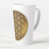 FLOWER OF LIFE – 聖幾何学メデイロン1 カフェラテマグ (右アングル)