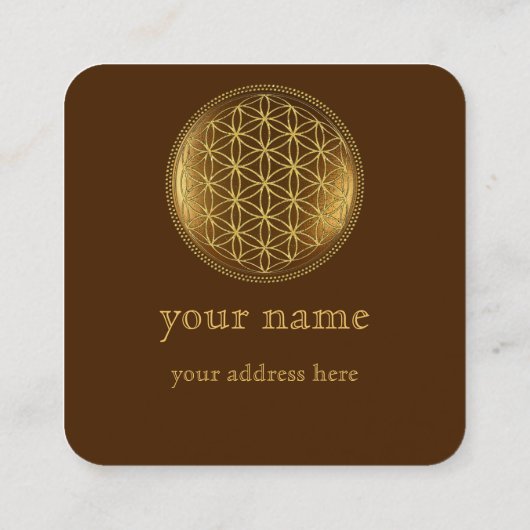FLOWER OF LIFE – 聖幾何学メデイロン1 スクエア名刺 (裏面)