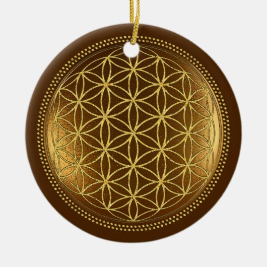 FLOWER OF LIFE – 聖幾何学メデイロン1 セラミックオーナメント (正面)