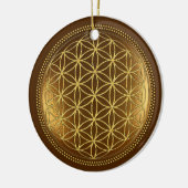 FLOWER OF LIFE – 聖幾何学メデイロン1 セラミックオーナメント (左)