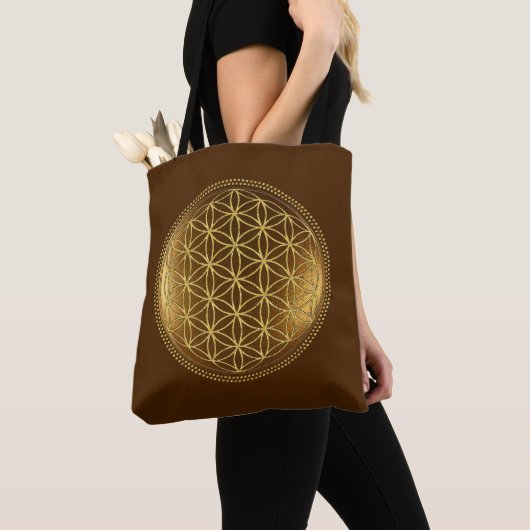 FLOWER OF LIFE – 聖幾何学メデイロン1 トートバッグ (クローズアップ)