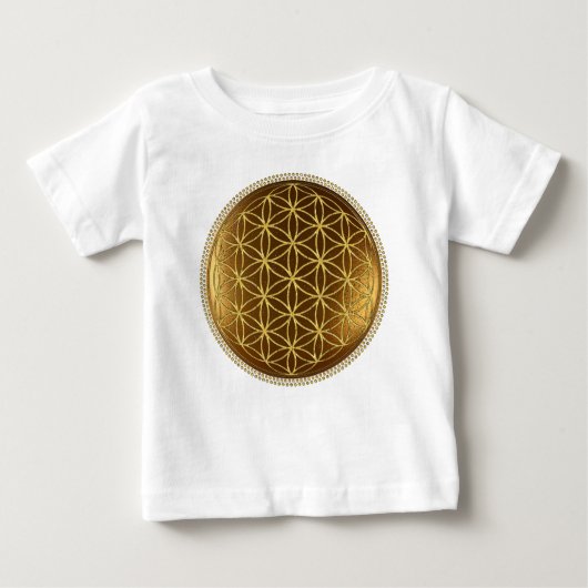 FLOWER OF LIFE – 聖幾何学メデイロン1 ベビーTシャツ (正面)