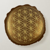 FLOWER OF LIFE – 聖幾何学メデイロン1 ラウンドクッション (裏面)