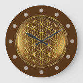 FLOWER OF LIFE – 聖幾何学メデイロン1 ラージ壁時計 (正面)
