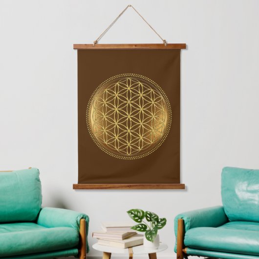 FLOWER OF LIFE – 聖幾何学メデイロン1 吊り下げ型タペストリー (リビング)