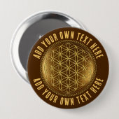 FLOWER OF LIFE – 聖幾何学メデイロン1 缶バッジ (正面&裏面)