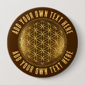 FLOWER OF LIFE – 聖幾何学メデイロン1 缶バッジ (正面)