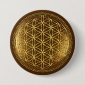 FLOWER OF LIFE – 聖幾何学メデイロン1 缶バッジ (正面)