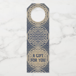 FLOWER OF LIFE – 青い砂模様 ボトルネックタグ