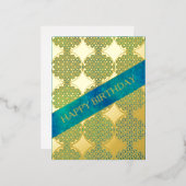 FLOWER OF LIFE – 青い砂模様 箔シーズンポストカード (正面/裏面)