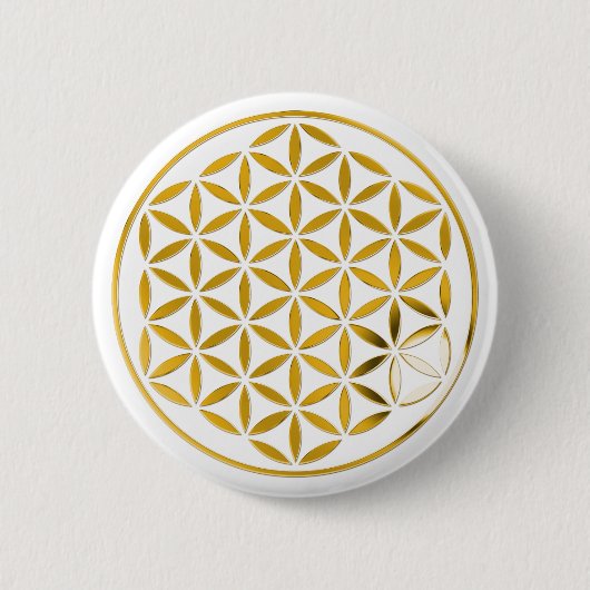 Flower Of Life 1 - Gold stamp 缶バッジ (正面)