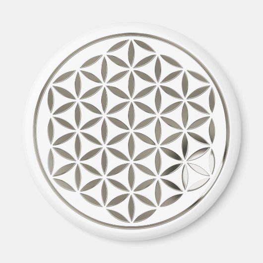 Flower Of Life 1 - Silver stamp マグネット (正面)