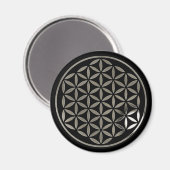 Flower Of Life 1 - Silver stamp | black マグネット (正面/裏面)