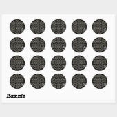 Flower Of Life 1 - Silver stamp | black ラウンドシール (シート)