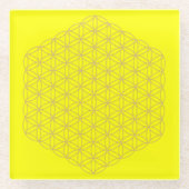 flower of life 5. dimension energy chacra ガラスコースター (正面)