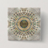 Flower of Life - Abalone Shell and Pearl 缶バッジ (正面)