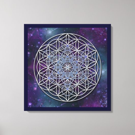 FLOWER OF LIFE - Archangel Metatron Cube キャンバスプリント (正面)
