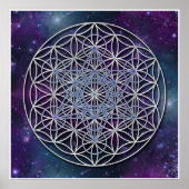 FLOWER OF LIFE - Archangel Metatron Cube ポスター (正面)