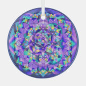 Flower of Life Blue～ ガラスオーナメント (正面)