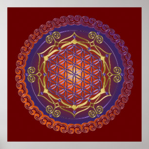 FLOWER OF LIFE / Blume des Lebens -オーナメントI ポスター