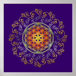 FLOWER OF LIFE / Blume des Lebens -オーナメントIV ポスター