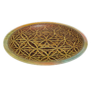 Flower Of Life / Blume des Lebens – ボールグリッド金ゴールド カッティングボード