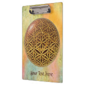 Flower Of Life / Blume des Lebens – ボールグリッド金ゴールド クリップボード (左)