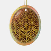 Flower Of Life / Blume des Lebens – ボールグリッド金ゴールド セラミックオーナメント (右)