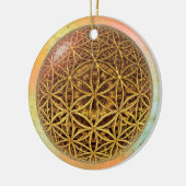 Flower Of Life / Blume des Lebens – ボールグリッド金ゴールド セラミックオーナメント (左)