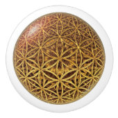 Flower Of Life / Blume des Lebens – ボールグリッド金ゴールド セラミックノブ (正面)