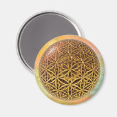 Flower Of Life / Blume des Lebens – ボールグリッド金ゴールド マグネット (正面/裏面)