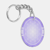 Flower of Life / Blume des Lebens – 白い透明。 キーホルダー (正面左)