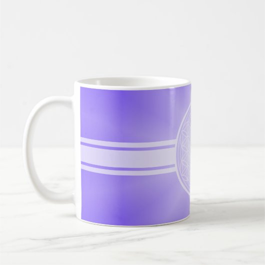 Flower of Life / Blume des Lebens – 白い透明。 コーヒーマグカップ (左)