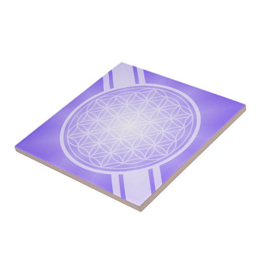 Flower of Life / Blume des Lebens – 白い透明。 タイル (側面)