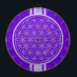 Flower of Life / Blume des Lebens – 白い透明。 ダーツボード<br><div class="desc">スピリットシンボルデザインby EDDA Frehlich | The Flower of Life (Blume des Lebens)は宇宙のオリジナル言語である。形状、形状、数、比率。それは聖なる幾何学の調和と完成を放射し、無限と完全な秩序を表す。</div>