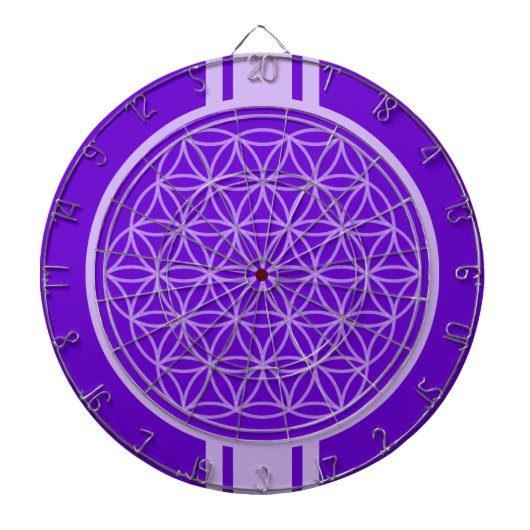 Flower of Life / Blume des Lebens – 白い透明。 ダーツボード (正面)