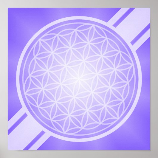 Flower of Life / Blume des Lebens – 白い透明。 ポスター (正面)